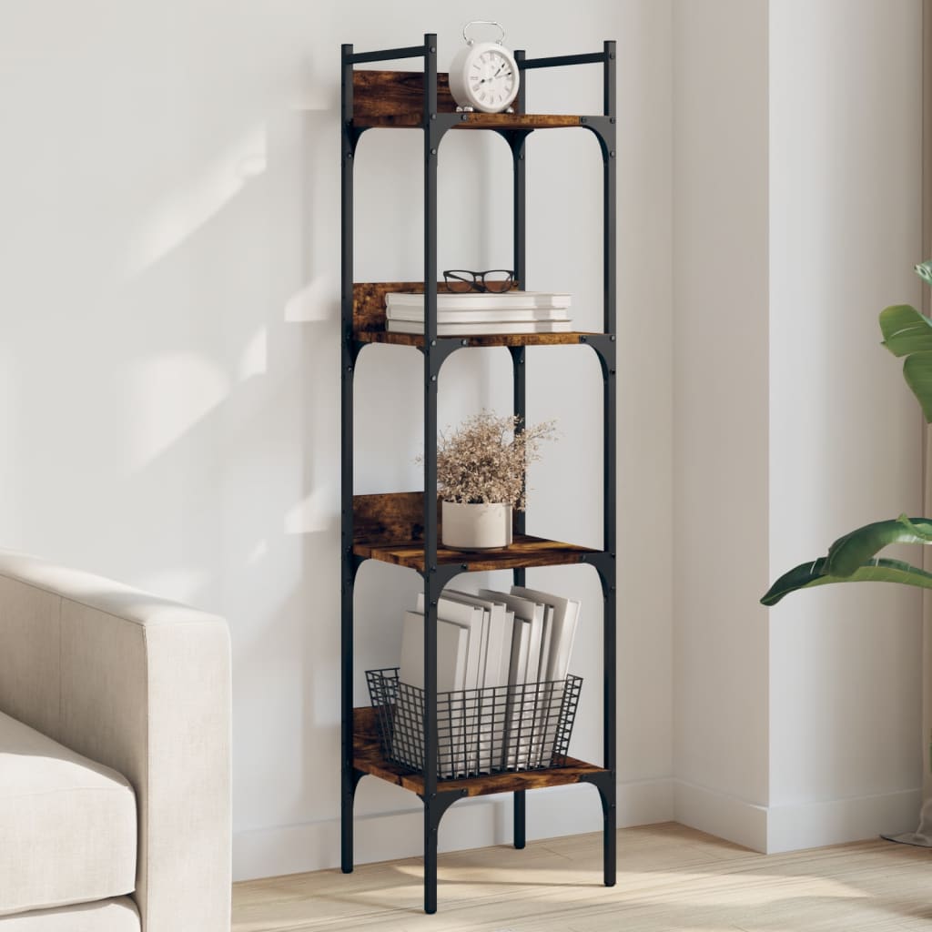 Βιβλιοθήκη 4 Επιπέδων Καπν. Δρυς 35x30x138,5 εκ. Επεξεργ. Ξύλο