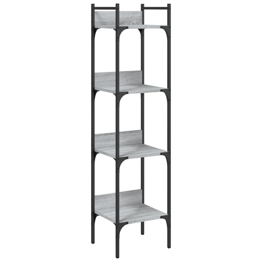 Βιβλιοθήκη 4 Επιπέδων Γκρι Sonoma 35x30x138,5 εκ. Επεξεργ. Ξύλο