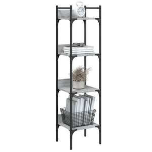 Βιβλιοθήκη 4 Επιπέδων Γκρι Sonoma 35x30x138,5 εκ. Επεξεργ. Ξύλο