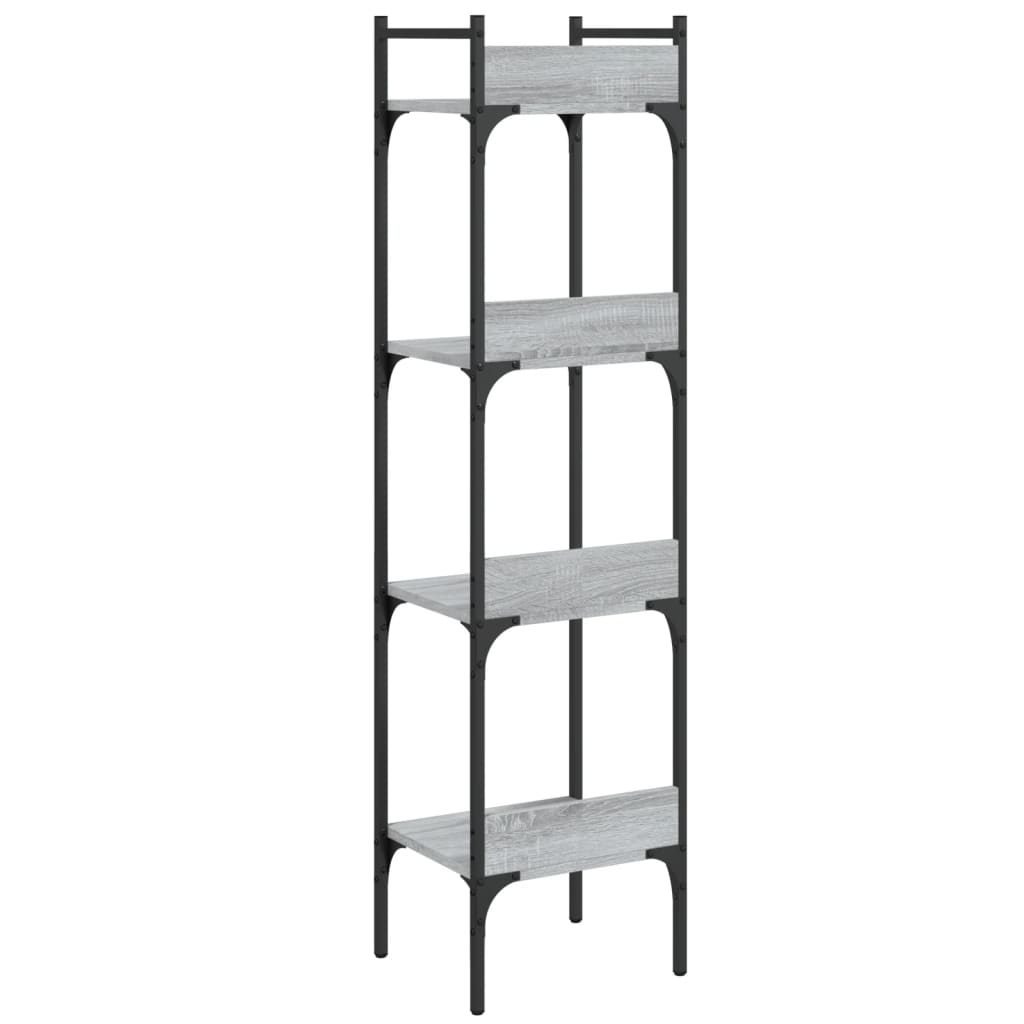 Βιβλιοθήκη 4 Επιπέδων Γκρι Sonoma 35x30x138,5 εκ. Επεξεργ. Ξύλο
