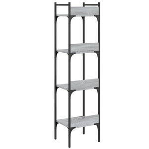 Βιβλιοθήκη 4 Επιπέδων Γκρι Sonoma 35x30x138,5 εκ. Επεξεργ. Ξύλο
