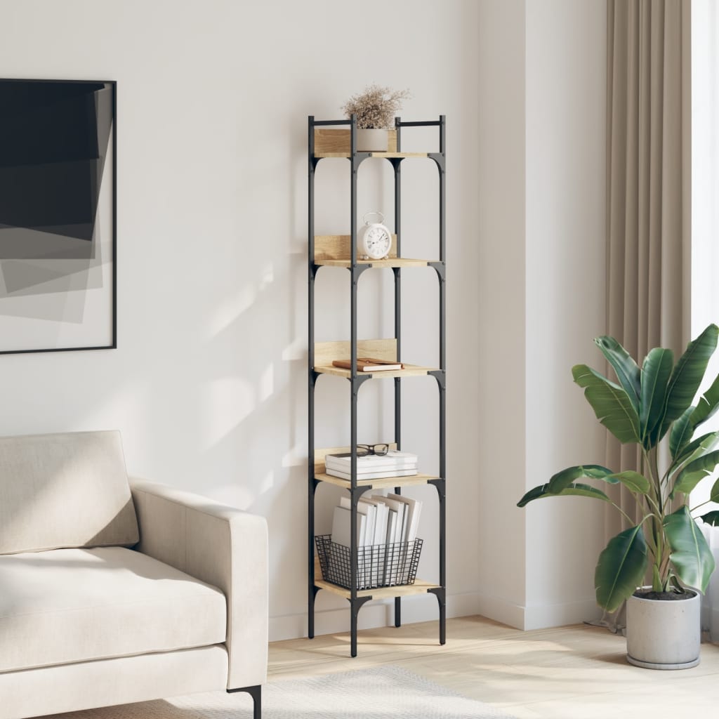 Βιβλιοθήκη 5 Επιπέδων Sonoma Δρυς 35x30x174 εκ. Επεξεργ. Ξύλο