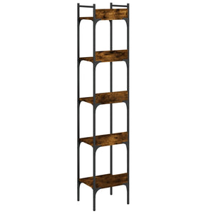 Βιβλιοθήκη 5 Επιπέδων Καπν. Δρυς 35x30x174 εκ. Επεξεργ. Ξύλο