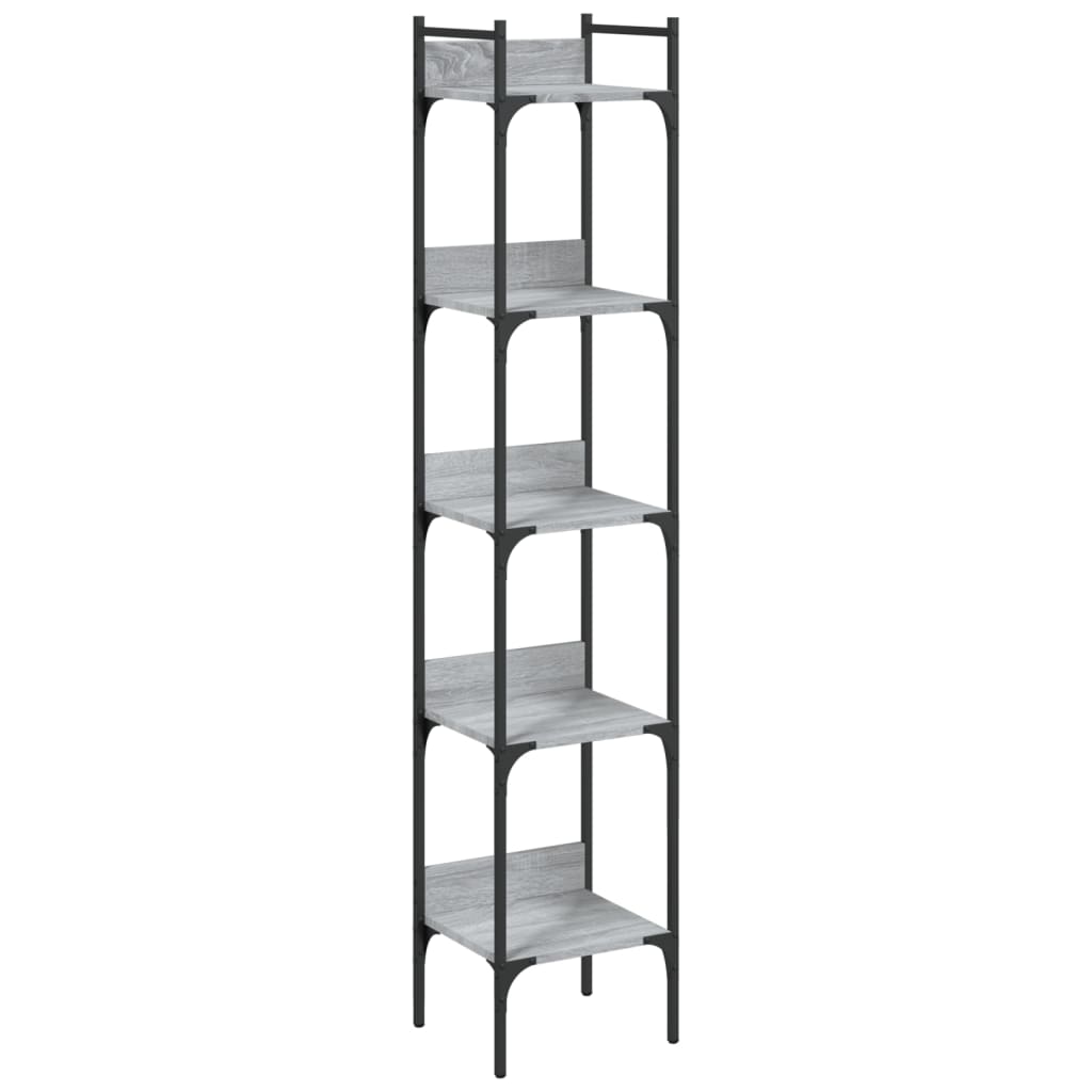 Βιβλιοθήκη 5 Επιπέδων Γκρι Sonoma 35x30x174 εκ. Επεξεργ. Ξύλο - Pakobazaar