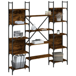 Βιβλιοθήκη Καπνιστή Δρυς 155,5x24x166,5 εκ. Επεξεργασμένο Ξύλο - Pakobazaar