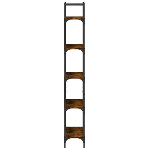 Βιβλιοθήκη 5 Επιπέδων Καπν. Δρυς 60,5x24x166,5εκ. Επεξεργ. Ξύλο