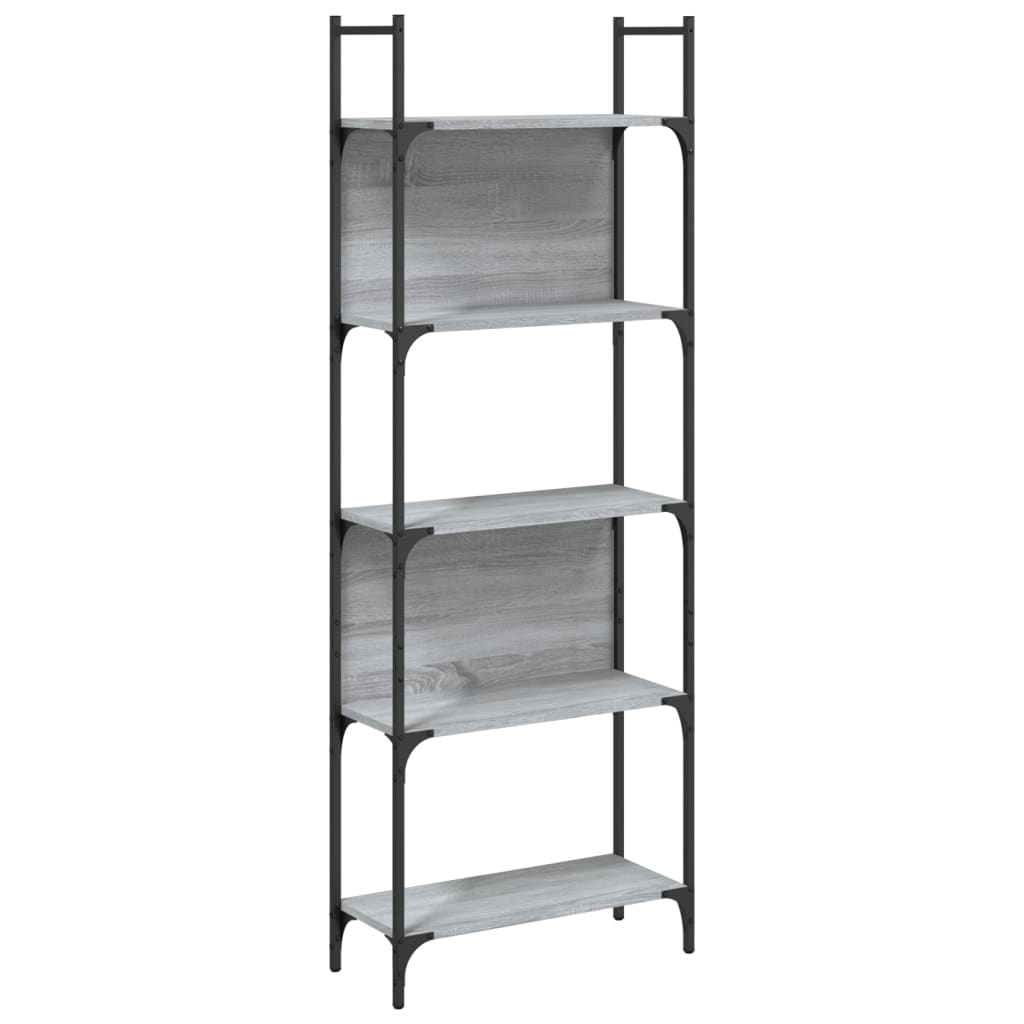 Βιβλιοθήκη 5 Επιπέδων Γκρι Sonoma 60,5x24x166,5 εκ. Επεξ. Ξύλο