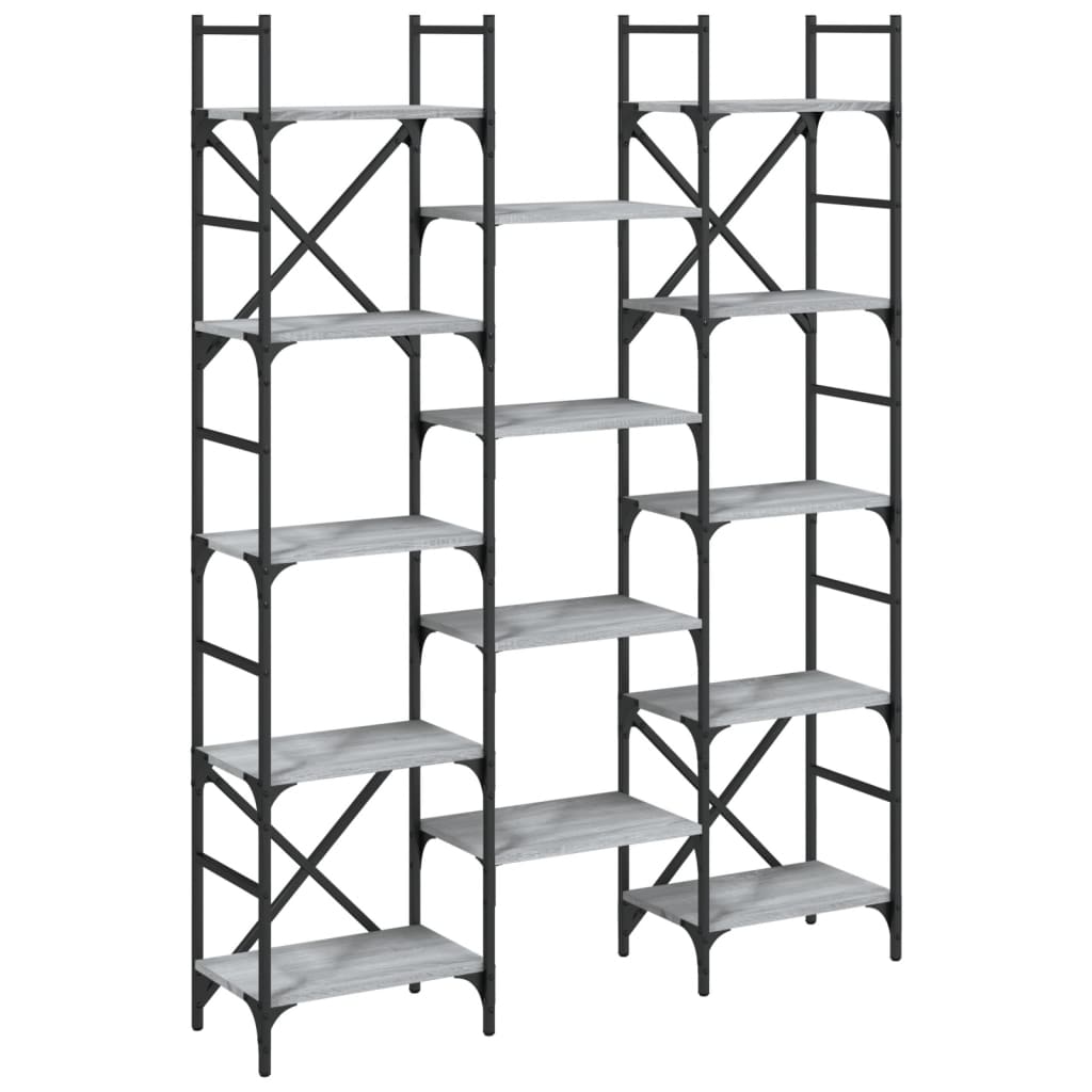 Βιβλιοθήκη Γκρι Sonoma 127,5x28,5x172,5 εκ. Επεξεργασμένο Ξύλο