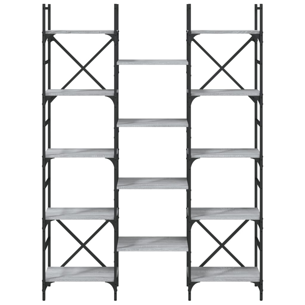 Βιβλιοθήκη Γκρι Sonoma 127,5x28,5x172,5 εκ. Επεξεργασμένο Ξύλο