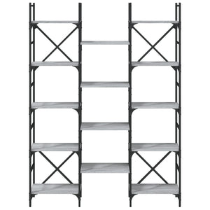 Βιβλιοθήκη Γκρι Sonoma 127,5x28,5x172,5 εκ. Επεξεργασμένο Ξύλο