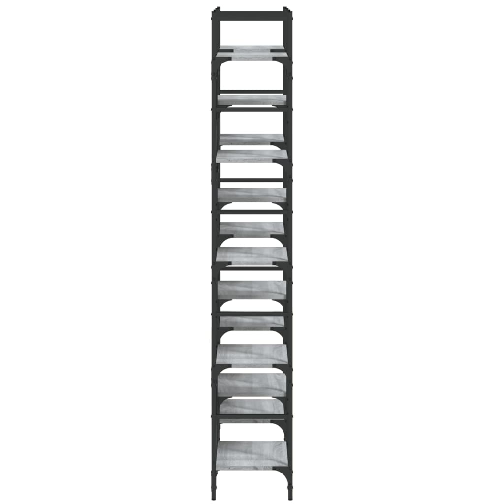 Βιβλιοθήκη Γκρι Sonoma 127,5x28,5x172,5 εκ. Επεξεργασμένο Ξύλο