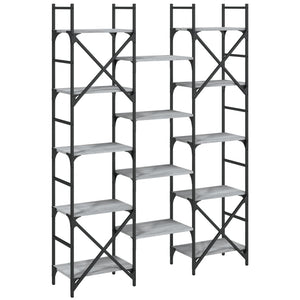 Βιβλιοθήκη Γκρι Sonoma 127,5x28,5x172,5 εκ. Επεξεργασμένο Ξύλο