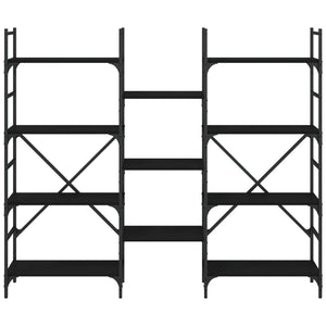 Βιβλιοθήκη Μαύρη 160 x 28,5 x 136,5 εκ. από Επεξεργασμένο Ξύλο