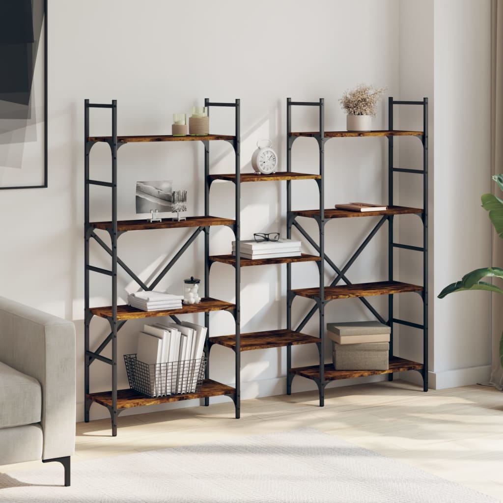 Βιβλιοθήκη Καπνιστή Δρυς 160x28,5x136,5 εκ. Επεξεργασμένο Ξύλο - Pakobazaar