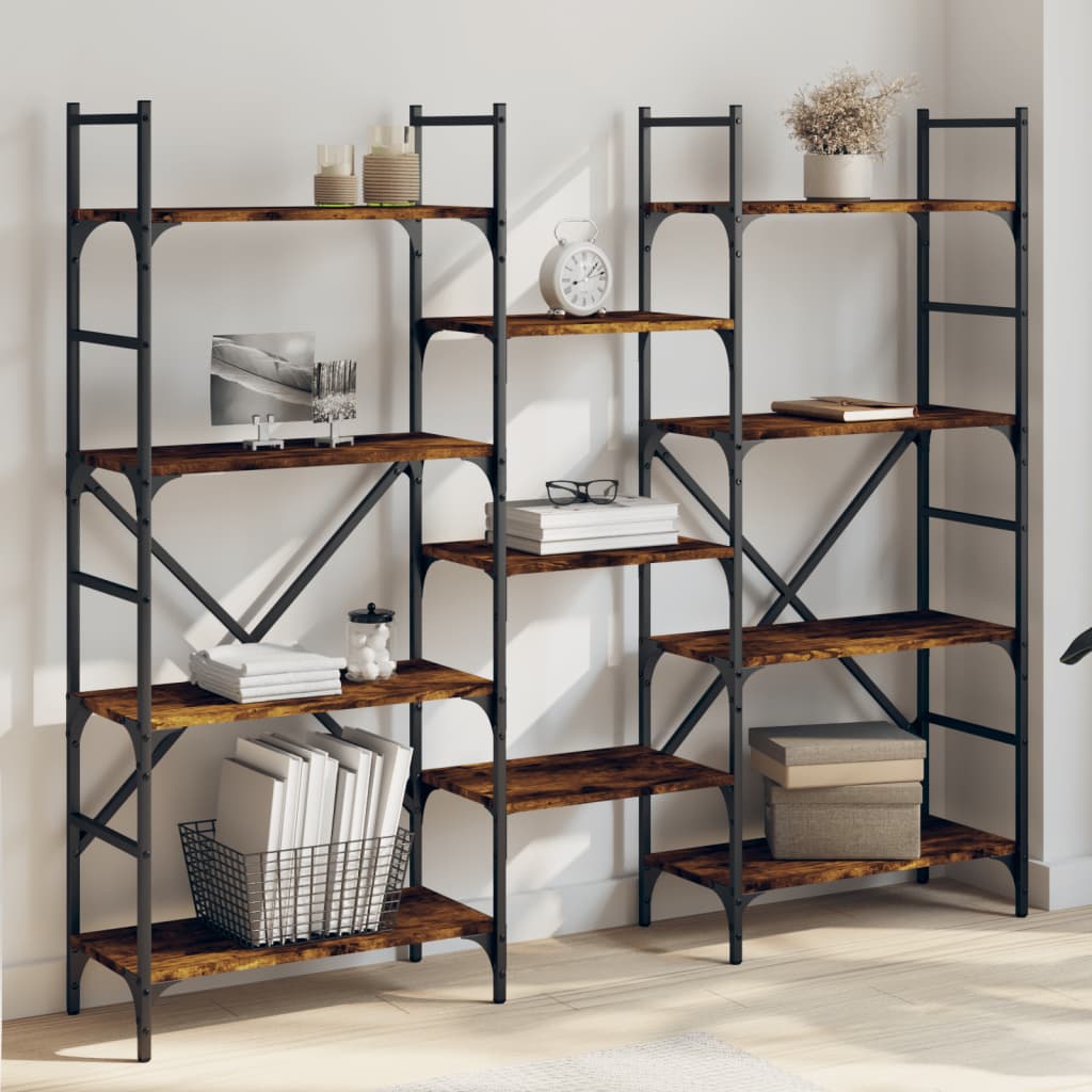 Βιβλιοθήκη Καπνιστή Δρυς 160x28,5x136,5 εκ. Επεξεργασμένο Ξύλο - Pakobazaar