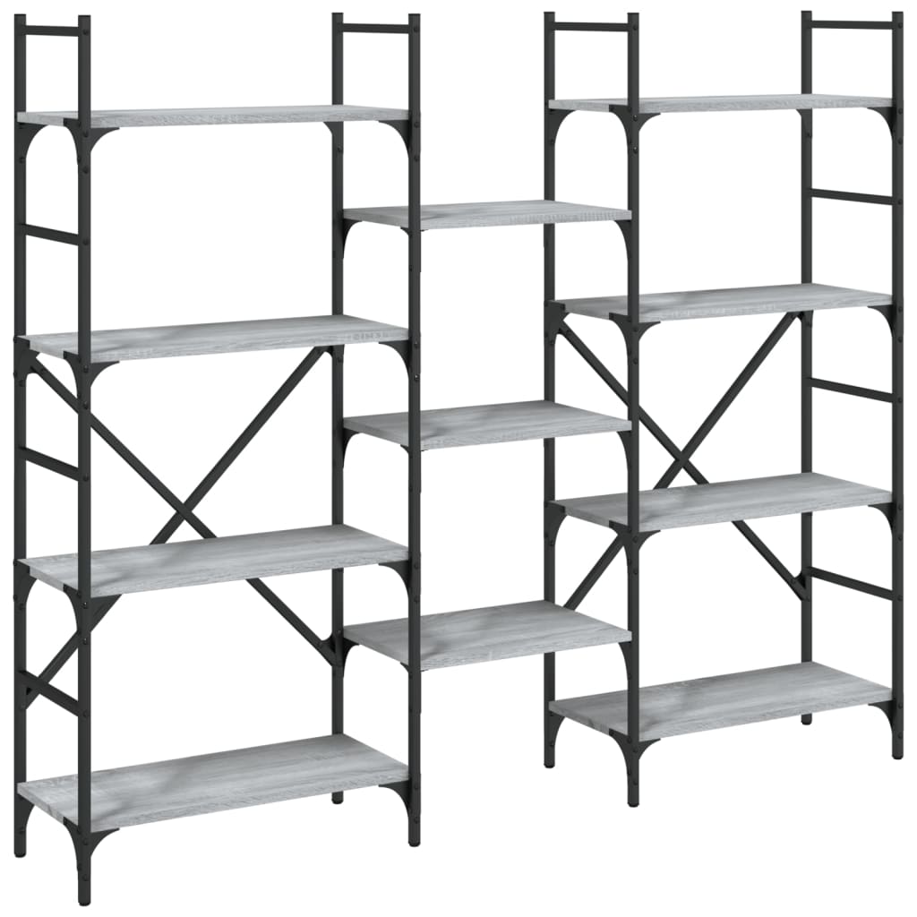 Βιβλιοθήκη Γκρι Sonoma 160x28,5x136,5 εκ. Επεξεργασμένο Ξύλο