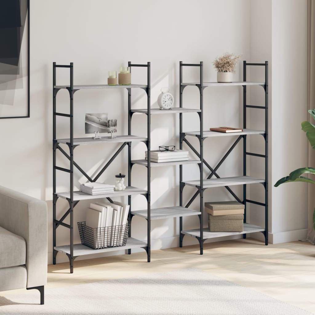 Βιβλιοθήκη Γκρι Sonoma 160x28,5x136,5 εκ. Επεξεργασμένο Ξύλο