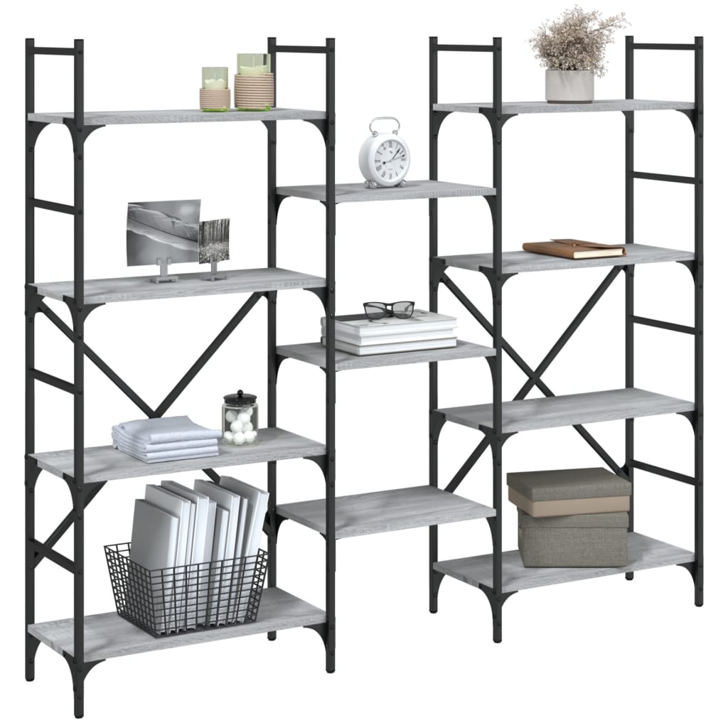 Βιβλιοθήκη Γκρι Sonoma 160x28,5x136,5 εκ. Επεξεργασμένο Ξύλο