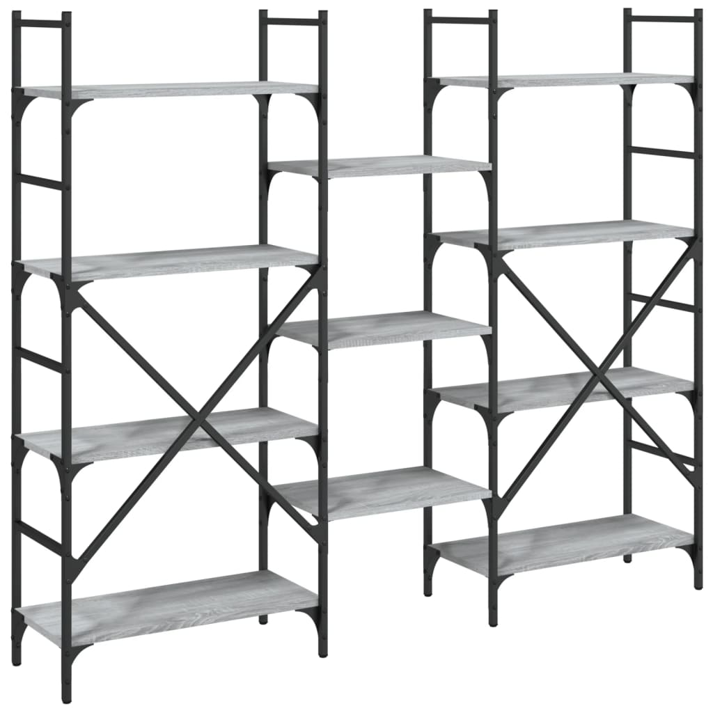 Βιβλιοθήκη Γκρι Sonoma 160x28,5x136,5 εκ. Επεξεργασμένο Ξύλο
