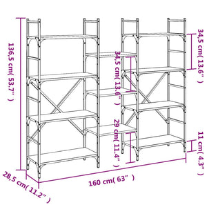 Βιβλιοθήκη Γκρι Sonoma 160x28,5x136,5 εκ. Επεξεργασμένο Ξύλο