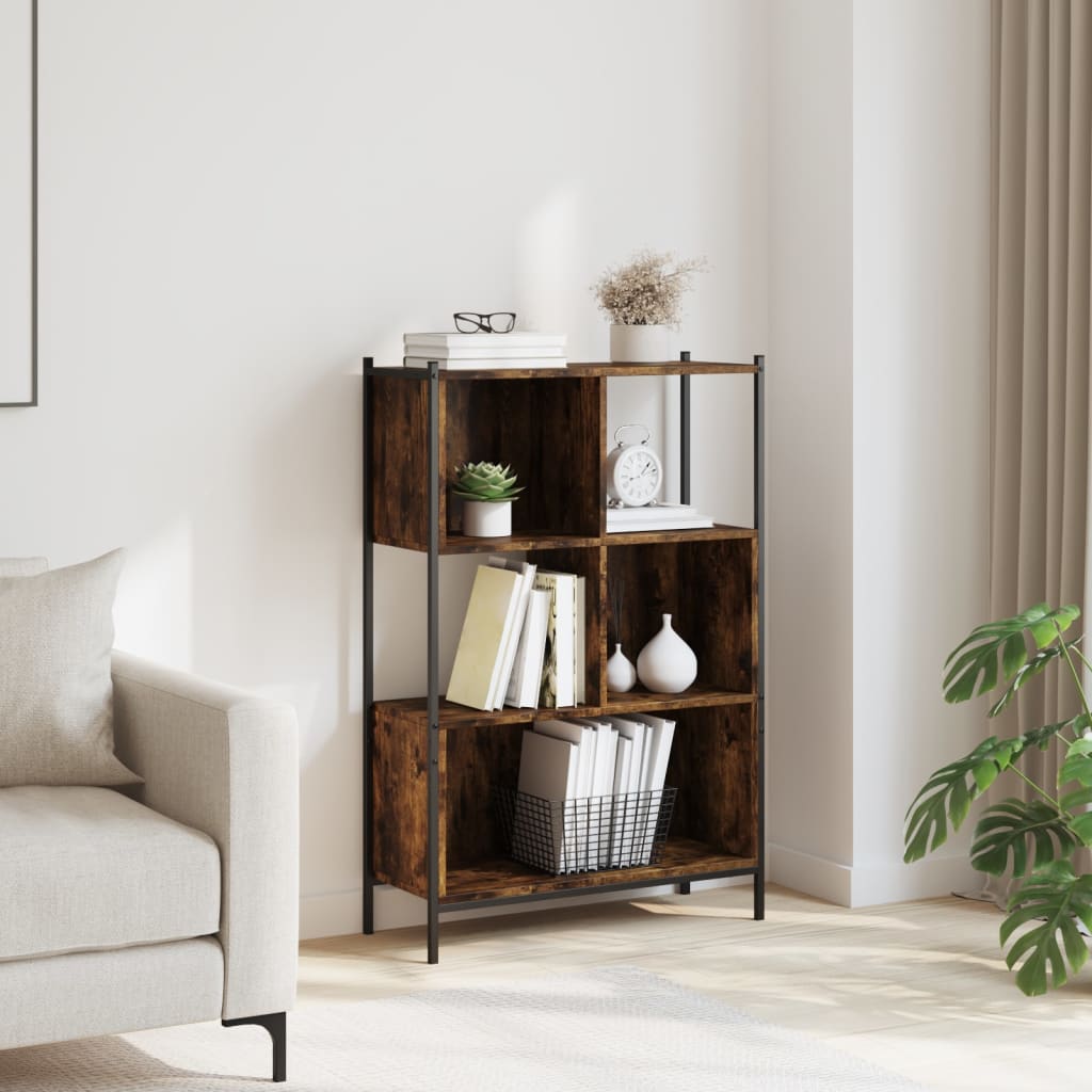 Βιβλιοθήκη Καπνιστή Δρυς 72x28x109 εκ. από Επεξεργασμένο Ξύλο