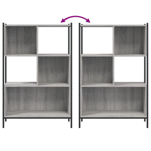Βιβλιοθήκη Γκρι Sonoma 72x28x109 εκ. από Επεξεργασμένο Ξύλο - Pakobazaar