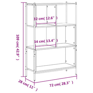 Βιβλιοθήκη Γκρι Sonoma 72x28x109 εκ. από Επεξεργασμένο Ξύλο - Pakobazaar
