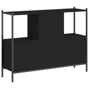 Βιβλιοθήκη Μαύρη 102x28x77,5 εκ. από Επεξεργασμένο Ξύλο