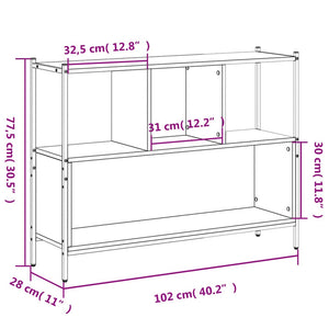Βιβλιοθήκη Γκρι Sonoma 102x28x77,5 εκ. από Επεξεργασμένο Ξύλο - Pakobazaar