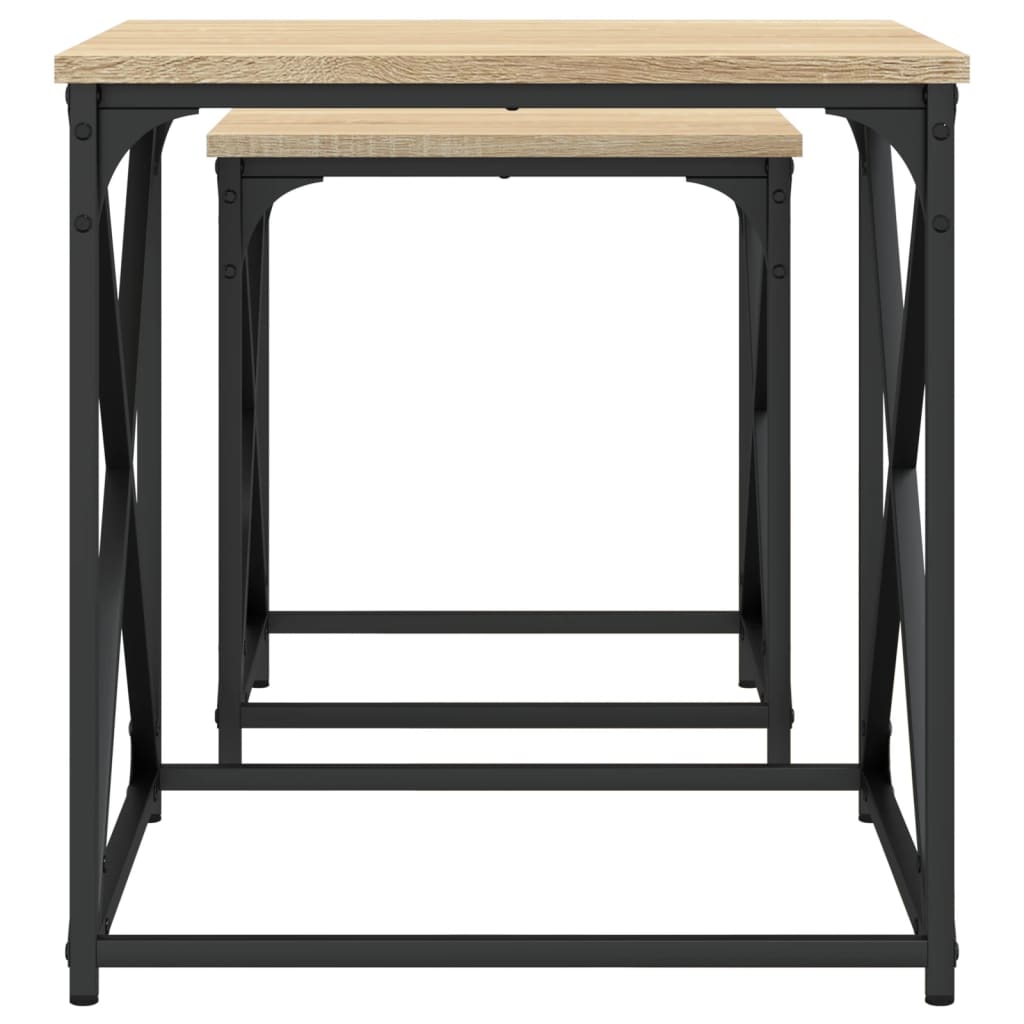 Τραπεζάκια Ζιγκόν 2 τεμ. Sonoma Δρυς από Επεξεργασμένο Ξύλο