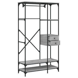 Ντουλάπα με Συρτάρια Γκρι Sonoma 100x40x180 εκ. Επεξεργ. Ξύλο