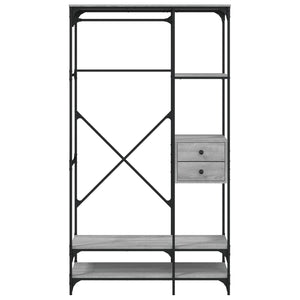 Ντουλάπα με Συρτάρια Γκρι Sonoma 100x40x180 εκ. Επεξεργ. Ξύλο