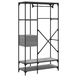 Ντουλάπα με Συρτάρια Γκρι Sonoma 100x40x180 εκ. Επεξεργ. Ξύλο