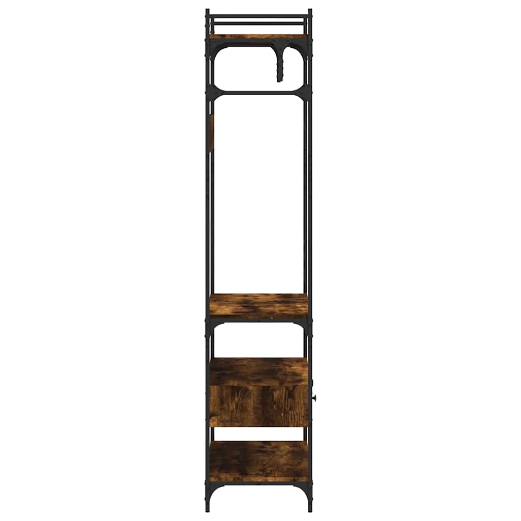 Ντουλάπα με Συρτάρια Καπνιστή Δρυς 89x39x184,5εκ. Επεξεργ. Ξύλο