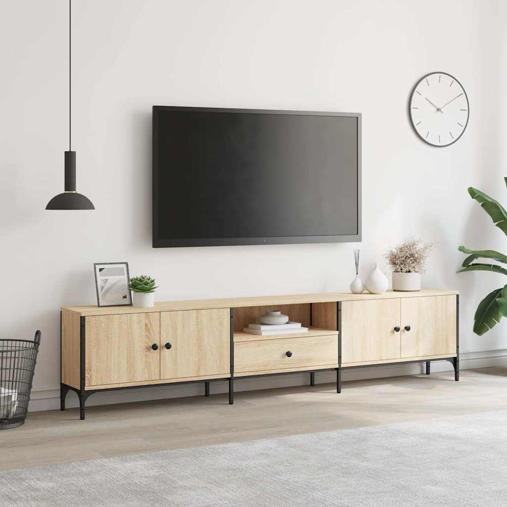 Έπιπλο Τηλεόρασης με Συρτάρι Sonoma Δρυς 200x25x44εκ Επεξ. Ξύλο - Pakobazaar