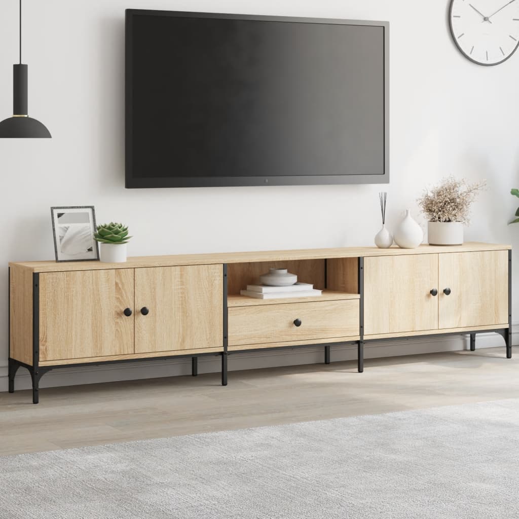 Έπιπλο Τηλεόρασης με Συρτάρι Sonoma Δρυς 200x25x44εκ Επεξ. Ξύλο - Pakobazaar