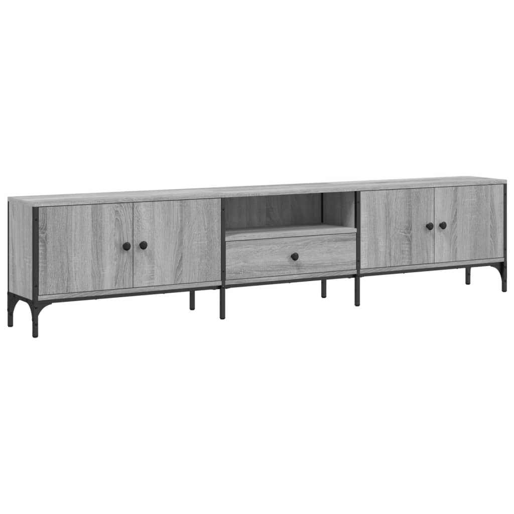 Έπιπλο Τηλεόρασης με Συρτάρι Γκρι Sonoma 200x25x44εκ Επεξ. Ξύλο