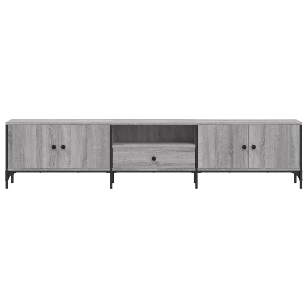 Έπιπλο Τηλεόρασης με Συρτάρι Γκρι Sonoma 200x25x44εκ Επεξ. Ξύλο