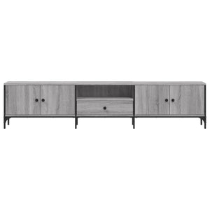 Έπιπλο Τηλεόρασης με Συρτάρι Γκρι Sonoma 200x25x44εκ Επεξ. Ξύλο