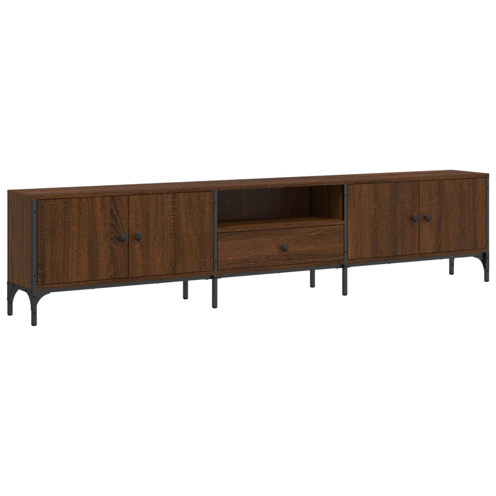 Έπιπλο Τηλεόρασης με Συρτάρι Καφέ Δρυς 200x25x44 εκ Επεξ. Ξύλο - Pakobazaar