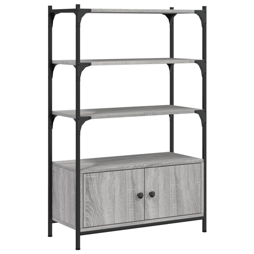 Βιβλιοθήκη 3 Επιπέδων Γκρι Sonoma 70x30x109,5 εκ. Επεξεργ. Ξύλο