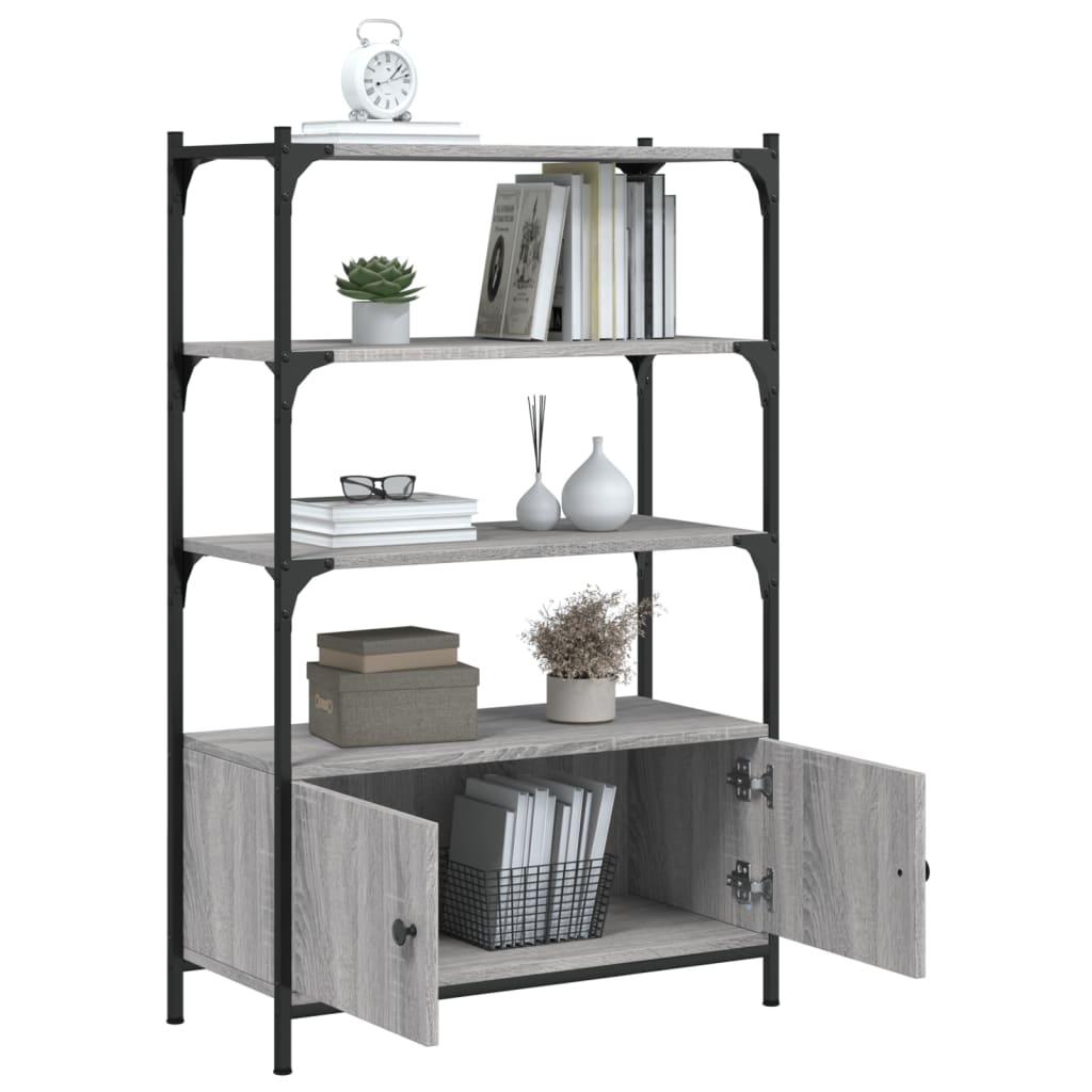Βιβλιοθήκη 3 Επιπέδων Γκρι Sonoma 70x30x109,5 εκ. Επεξεργ. Ξύλο