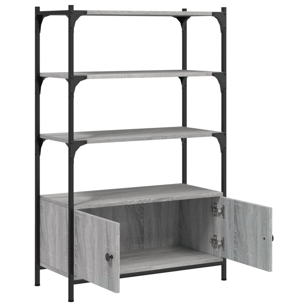 Βιβλιοθήκη 3 Επιπέδων Γκρι Sonoma 70x30x109,5 εκ. Επεξεργ. Ξύλο