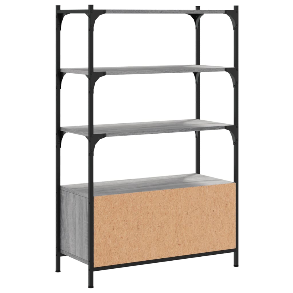 Βιβλιοθήκη 3 Επιπέδων Γκρι Sonoma 70x30x109,5 εκ. Επεξεργ. Ξύλο