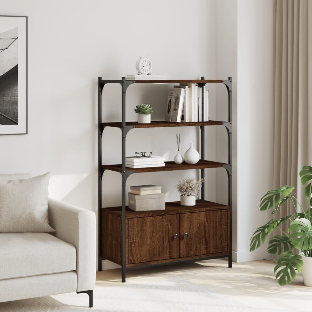 Βιβλιοθήκη 3 Επιπέδων Καφέ Δρυς 70x30x109,5 εκ. Επεξεργ. Ξύλο