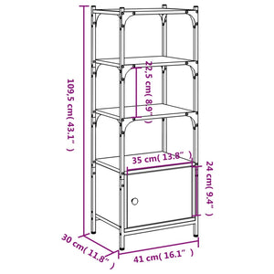 Βιβλιοθήκη 3 Επιπέδων Sonoma Δρυς 41x30x109,5 εκ. Επεξεργ. Ξύλο