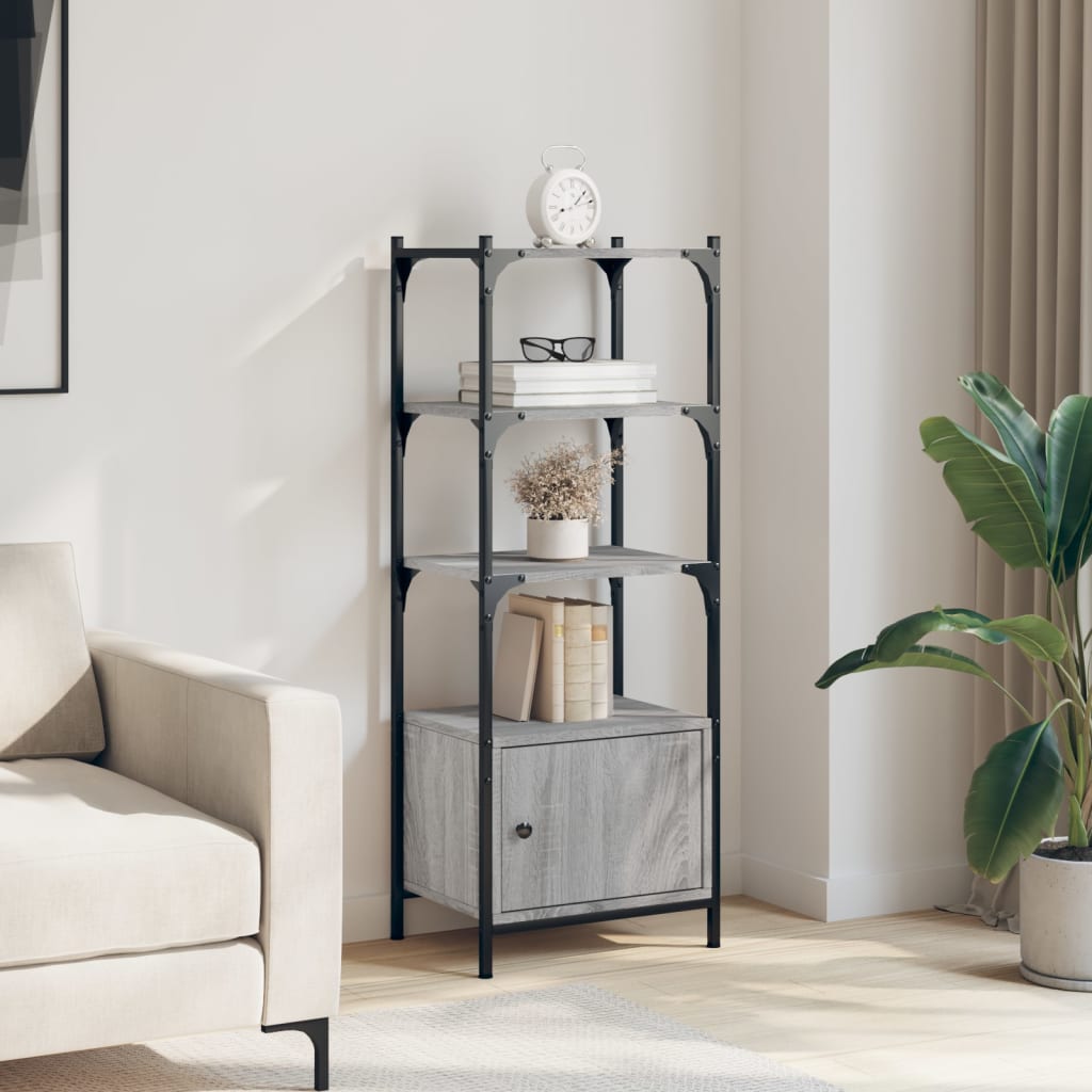Βιβλιοθήκη 3 Επιπέδων Γκρι Sonoma 41x30x109,5 εκ. Επεξεργ. Ξύλο
