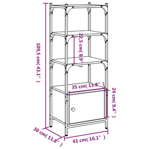 Βιβλιοθήκη 3 Επιπέδων Γκρι Sonoma 41x30x109,5 εκ. Επεξεργ. Ξύλο