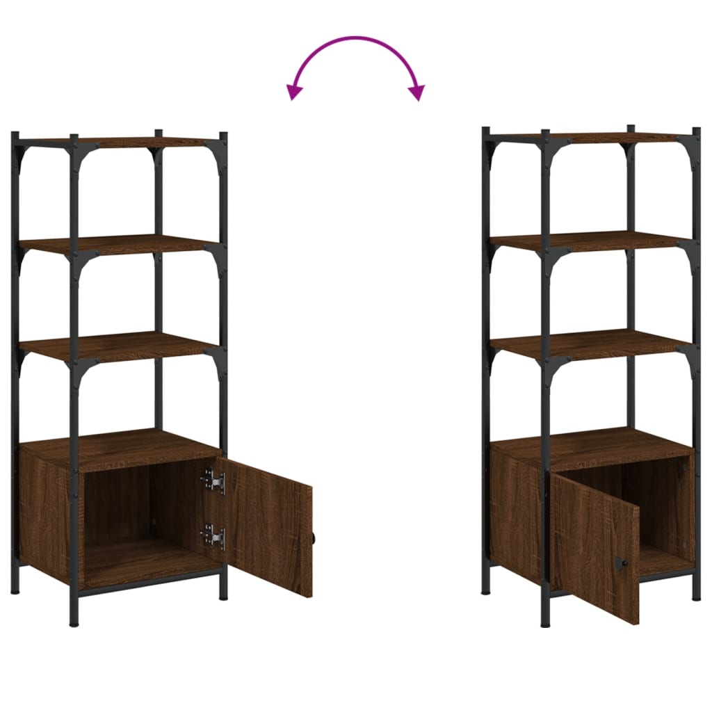 Βιβλιοθήκη 3 Επιπέδων Καφέ Δρυς 41x30x109,5 εκ. Επεξεργ. Ξύλο