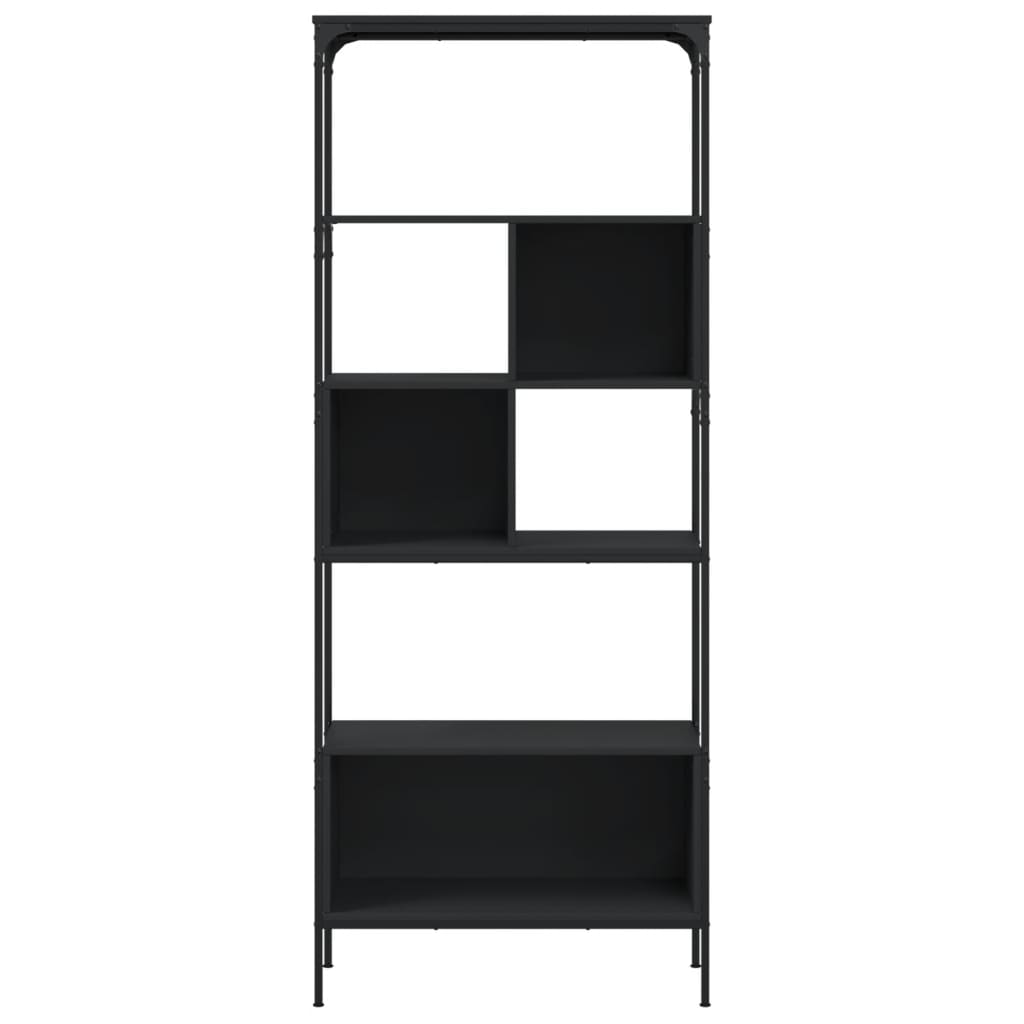 Βιβλιοθήκη 5 Επιπέδων Μαύρη 76 x 33 x 188,5 εκ. Επεξεργ. Ξύλο